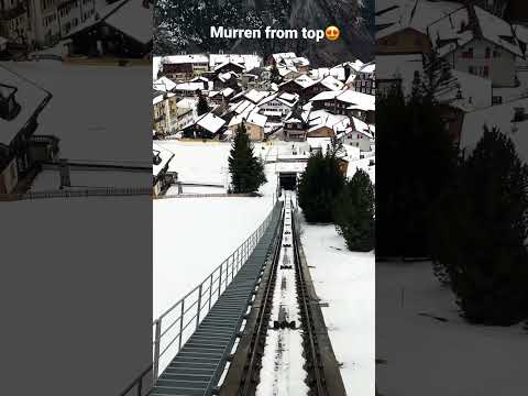 Beautiful Murren from top #mürren #switzerland #swiss #snow #cablecar #village  #shorts #winter
