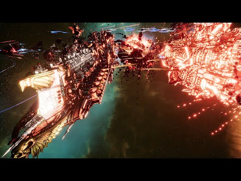 Imperator Somnium vs Orks - Veritatem Imperialis Mod - Massive Battle - Battlefleet Gothic Armada 2