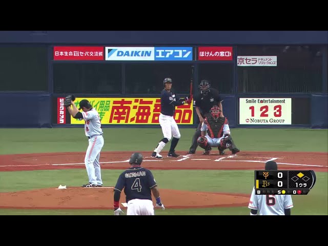 1回裏 バファローズ糸井 自打球が顔面にぶつかり負傷!! 2014/6/1 Bs-G
