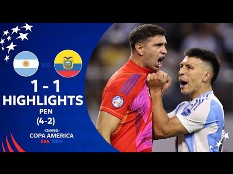 Argentina vs Ecuador 1-1. Pen 4-2 Highlight 2024 Today's penalty Shot E.Martinez Save goal 🥅