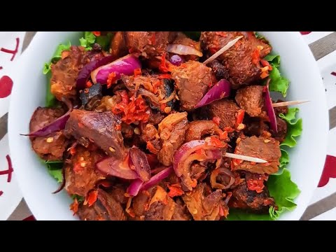 The tastiest Asun Recipe (Spicy Goat Meat)