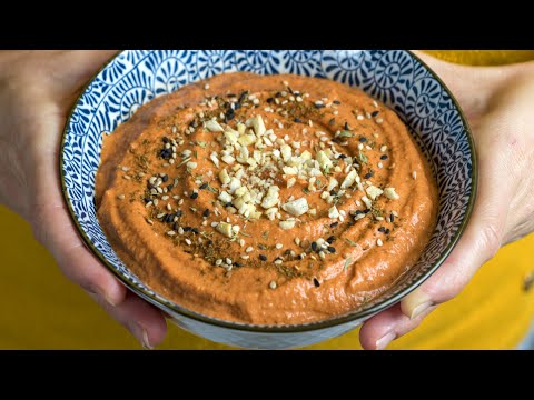 Muhammara or roasted red pepper pate