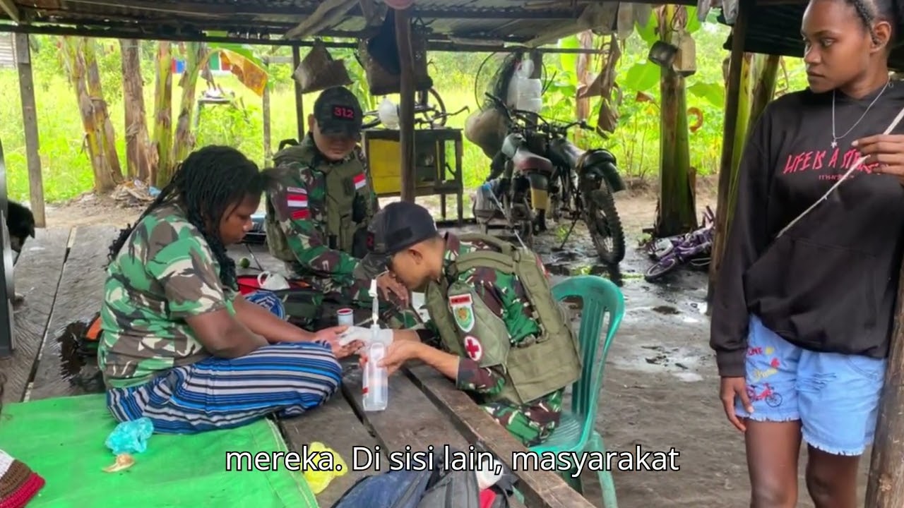 SATGAS YONIF 312/KH WUJUDKAN HIDUP SEHAT DI PERBATASAN PAPUA
