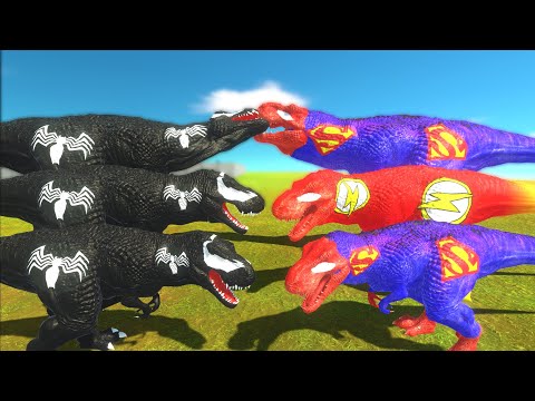Venom T-rex Team Dinosaurs Death Run - Animal Revolt Battle Simulator