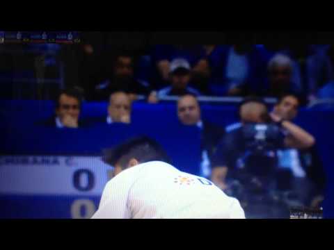 JUDO Landing in the bridge position.