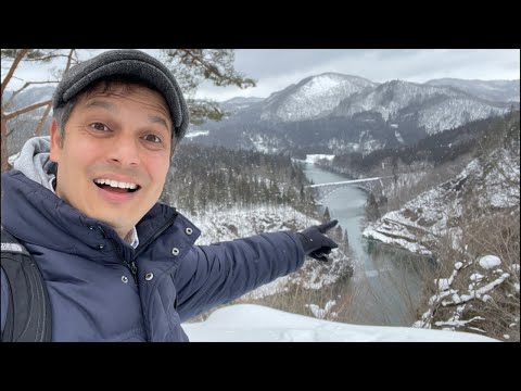 日本列車冰橋穿越｜JR田上線 (Japanese Train Ice Bridge Crossing | JR Tadami Line)