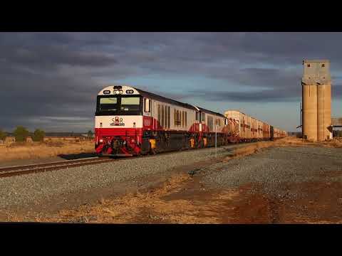 CSR010+CSR008 race through Nelungaloo, NSW with SCT service #5XG1 to Parkes.