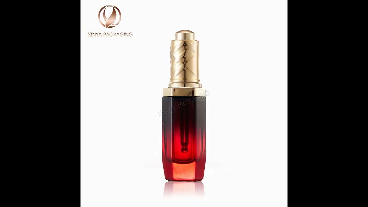 30ml octagonal transparent glass dropper bottle serum oil skincare beauty makup cosmetic packaging