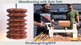 Turning A Wood Lamp Shade with KYLE TOTH!!!
