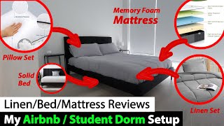 Airbnb Hosting Tips - Recommended Airbnb Furniture & Student Dorm or Student Rental Bedding Setup