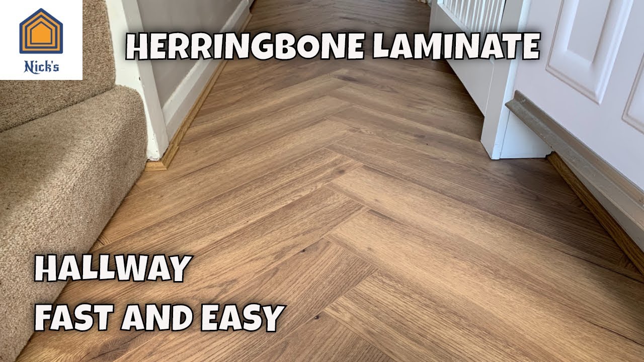 Herringbone Laminate Flooring Installation in the Hallway Fast and Easy