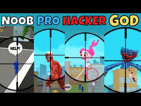 NOOB vs PRO vs HACKER vs GOD in Giant Wanted: Hero Sniper 3D
