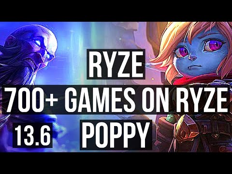 RYZE vs POPPY (TOP) | 700+ games, 8/3/9 | KR Grandmaster | 13.6
