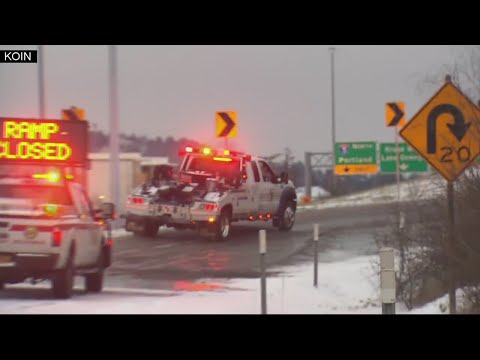 Slipping, sliding and crashes along I-5