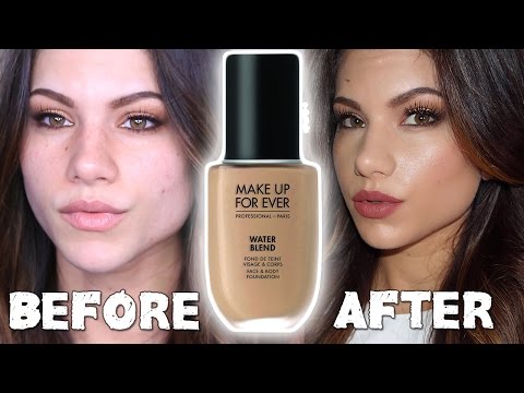 NEW MAKEUP FOR EVER Water Blend Foundation | First Impressions Review & Demo