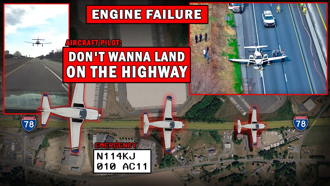 Pilot Emergency Lands on Highway I-78 | That's some skills!