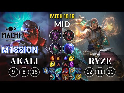 MCX M1ssion Akali vs Ryze Mid - KR Patch 10.16