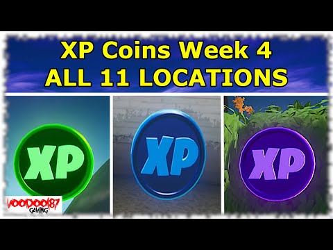 Fortnite - XP Coins - ALL 11 LOCATIONS - Week 4, Season 3