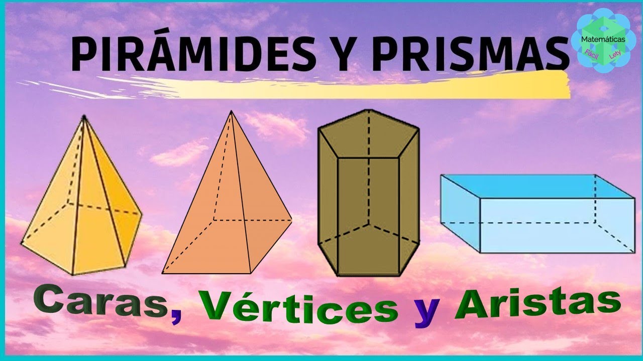 PIRAMIDES Y PRISMAS Caras, Vértices y Aristas 💛 CUERPOS GEOMÉTRICOS