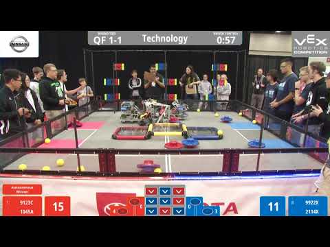 2019 VEX Worlds Tech QF1-1, 9123c, 1045A vs 9922x, 2114x