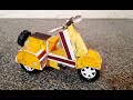 How To Make Matchbox Vespa Scooter With Dcmotor At Home VespaScooter Matchbox Toys Craft Diy Top