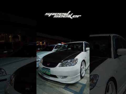 Civic ES eagle eye Clean Look with Carbon Hood & Trunk, white on white regamaster #speedseeker