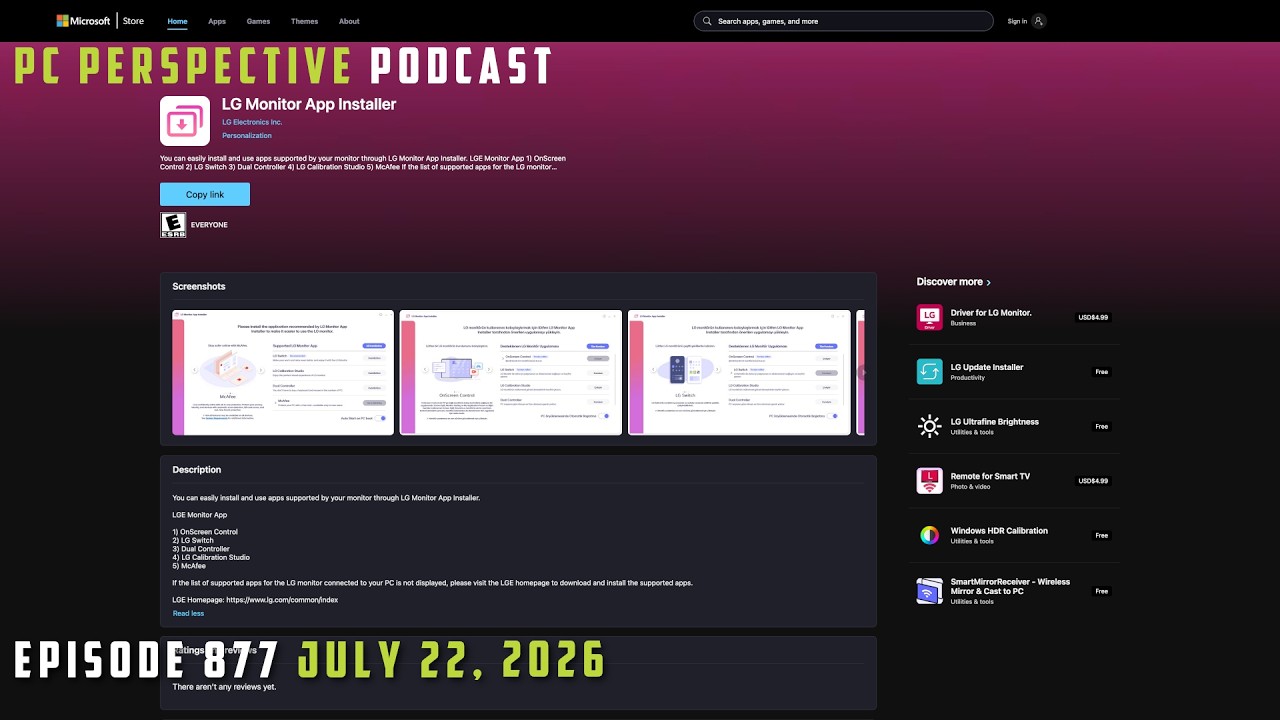 PCPer Podcast 877: NVIDIA 88-Core CPU, RTX Cards on Arm Windows, 7700X3D Price Drop, LG Adware, etc.