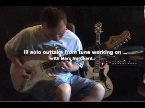 Scott Motyka recording guitar solo for Marc Norgaard song