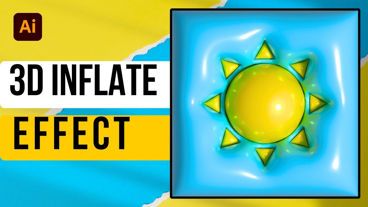 3d inflate effect for beginners : 2d to 3d Adobe illustrator tutorial