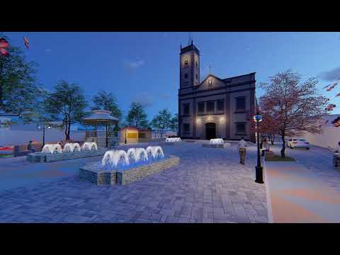 Praça da Igreja Matriz - Nazaré Paulista - Maquete Eletrônica em Vídeo Animado