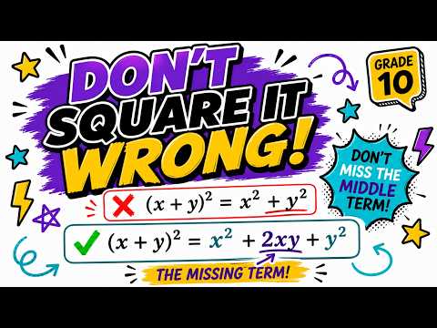 Squaring binomials | Simplifying expressions | CAPS Grade 10