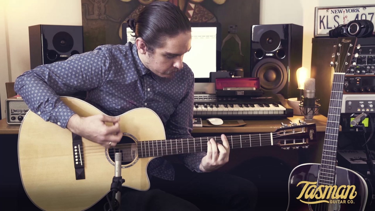 Tasman Captain TA200GS-CE Grand Symphony Acoustic/Electric Guitar w/Case