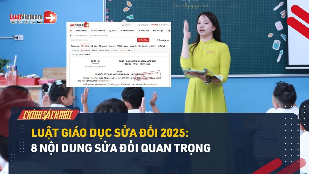 Luật Giáo dục sửa đổi 2025: 8 nội dung sửa đổi quan trọng