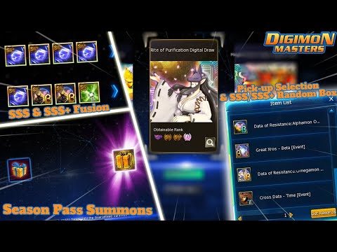 SSS & SSS+ Digital Fusion - Pick-up Selection & Season Pass summons - Digimon Masters Online NADMO
