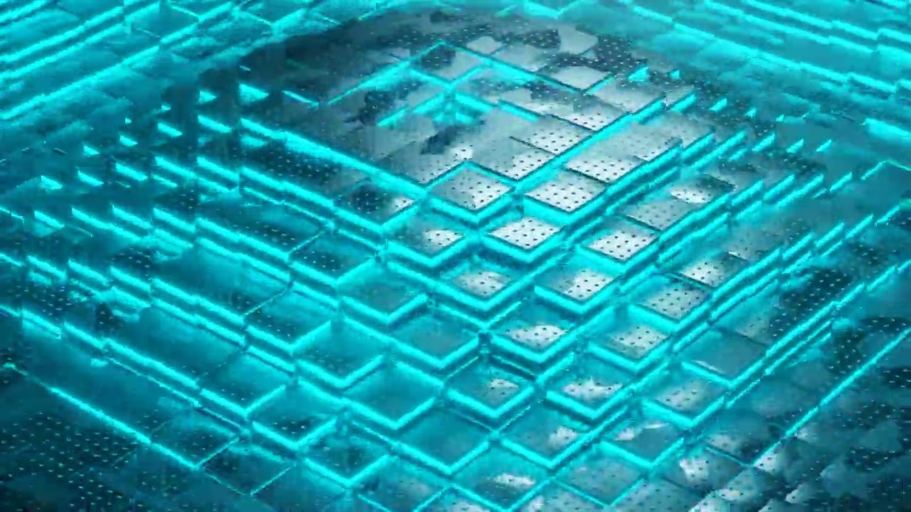 Animated Sci-Fi Industrial Metallic Tiles - Seamless Loop 3D Model