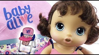 Baby Alive Doll Up N Down High Chair with Snackin Noodles Doll Feeding
