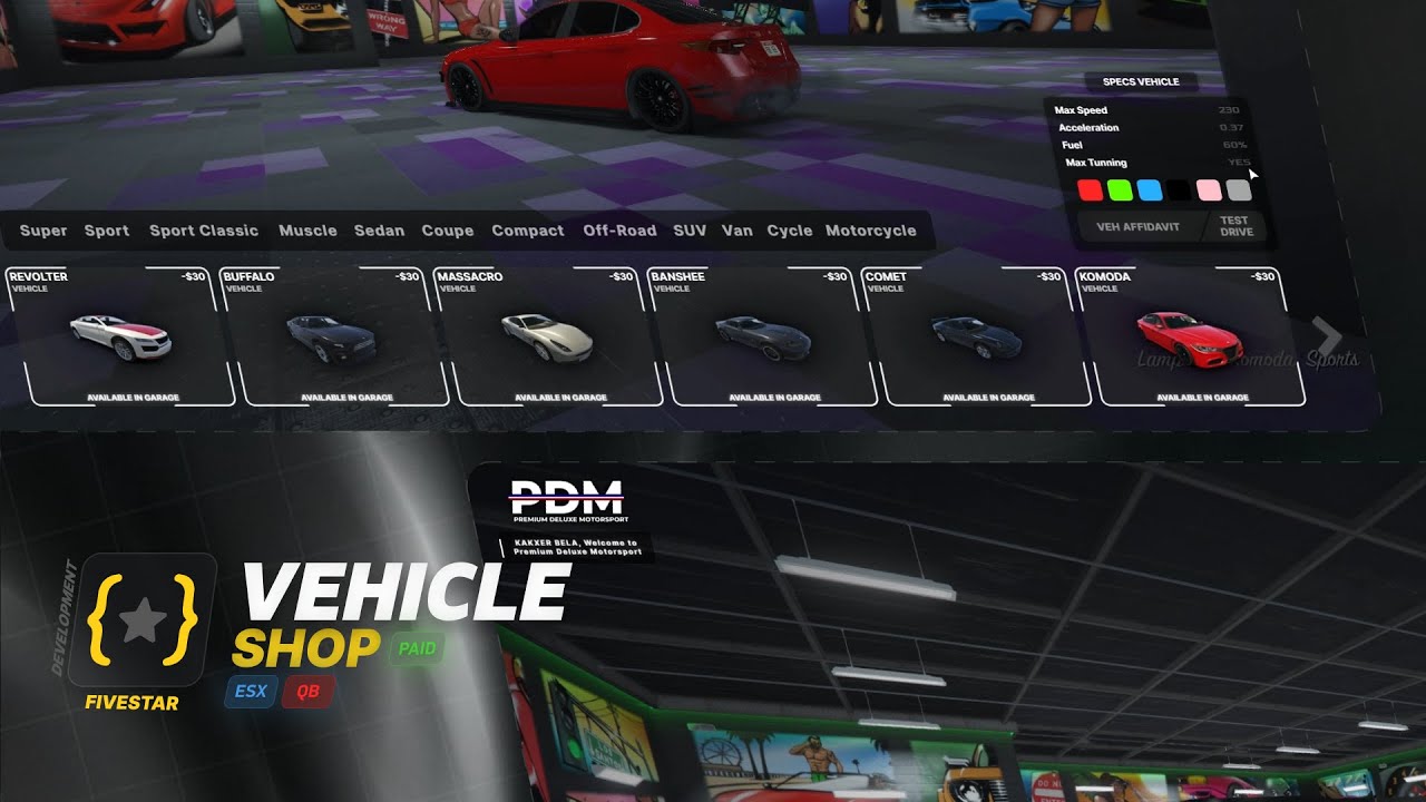 FiveStar-VehicleShop [ESX] [QB] thumbnail 2