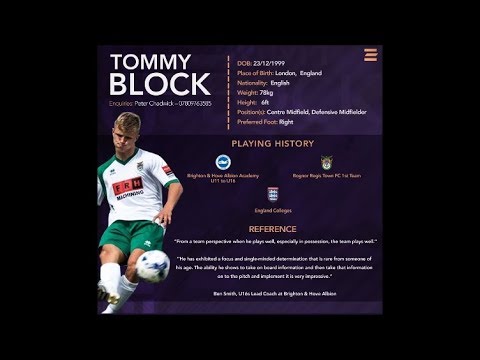 Tommy Block Highlights: England Colleges and Bognor Regis Town