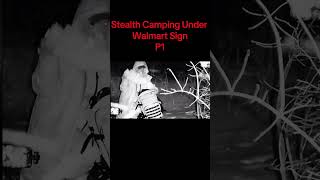Stealth Camp under Walmart sign #adventureswithspackmann #stealthcamping #stealth #wintercamping