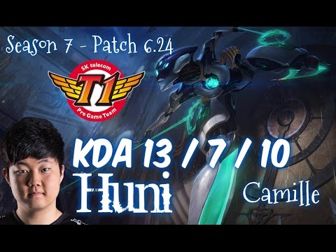 SKT T1 Huni CAMILLE vs IRELIA Top - Patch 6.24 KR Ranked