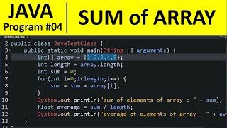 Java Program #4 - Find Sum and Average of Array Elements