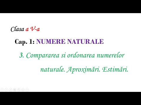 Clasa V Compararea si ordonarea numerelor naturale