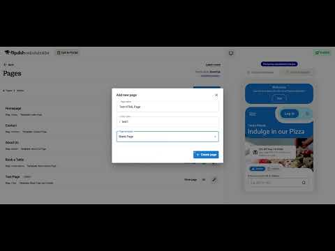 How to add a custom HTML page with the Flipdish Website Editor