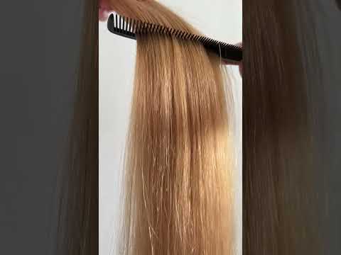 Натуральне волосся на заколках 50 см, 1 пасмо x 20 см, темний блонд (№27) video