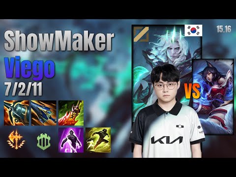 ShowMaker Mid Viego vs Ahri lol KR solo rank Full Game 15.16 | 쇼메이커 비에고 vs 아리