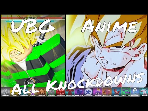 All Knockdowns In Untitled Boxing Game and Their References! | NEW GOKU KNOCKDOWN ANIMATION | 2024