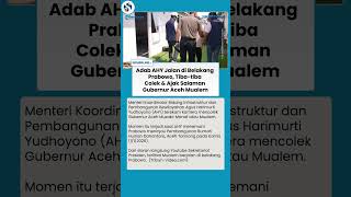 Momen AHY Tiba-tiba Colek & Ajak Salaman Gubernur Aceh saat Jalan di Belakang Prabowo