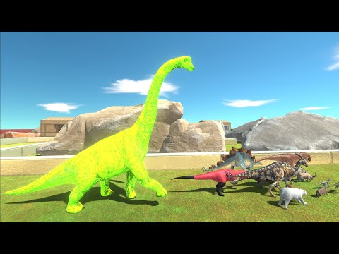 Escape from GLOWING ALIEN BRACHIOSAURUS - Animal Revolt Battle Simulator