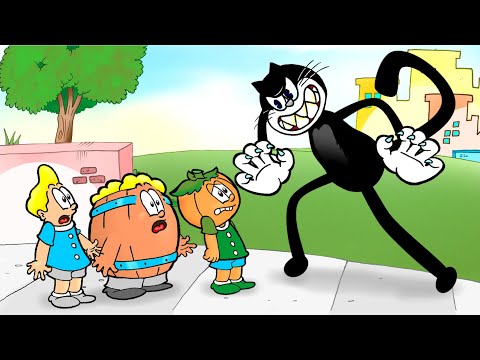 Cartoon Cat - Barrel, Rafa and Big Head with Cartoon Cat