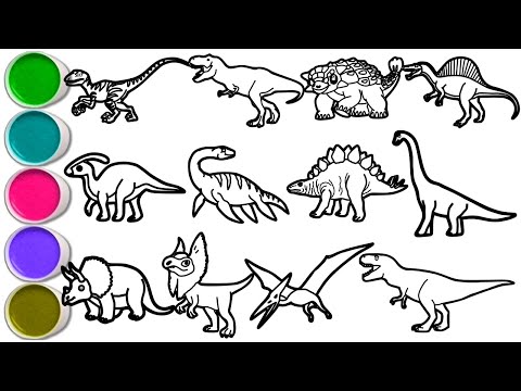 Draw 12 Amazing Dinosaurs in 30 Minutes! Velociraptor, T Rex, Ankylosaurus, Spinosaurus, Triceratops